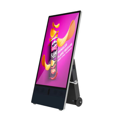 43 inch Draagbare Outdoor IP65 Waterdicht Batterij aangedreven Hoge Helderheid Draagbaar Advertentiebord Media Player ADs Display